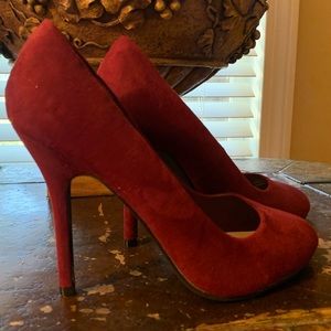 Hot Red Heels Velvet